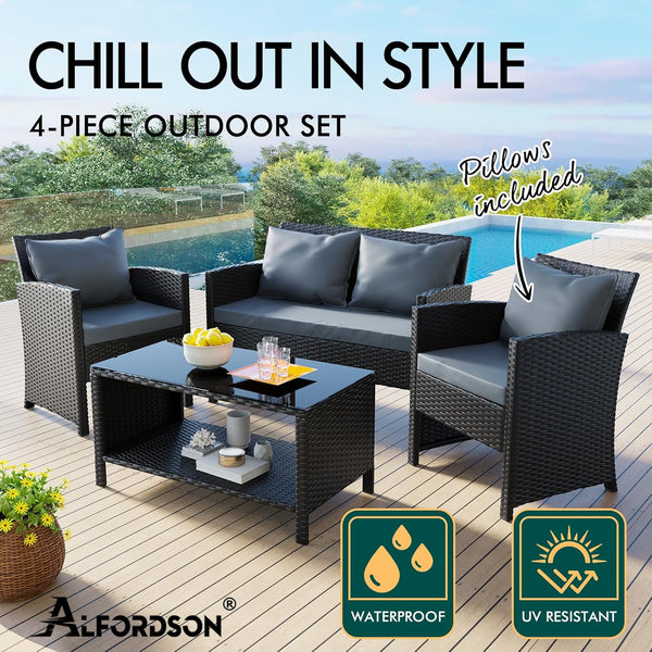 Alfordson Cozy Outdoor Lounge Set - Oz Discount Warehouse