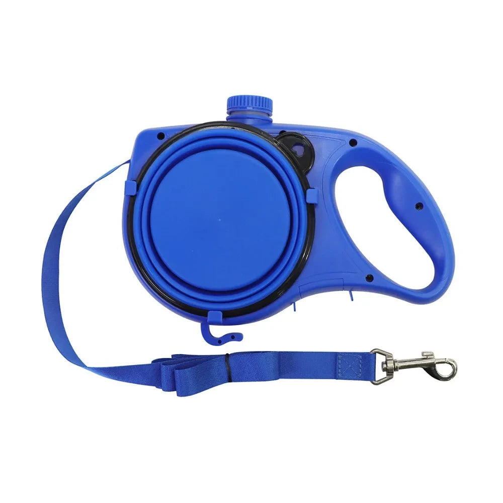 Retractable Dog Leash with Water Bottle