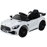 Realistic 12V Mercedes-Benz AMG GTR Ride-On Toy Car for Kids with Bluetooth, Music & LED Lights – Australia White car remote controlled
